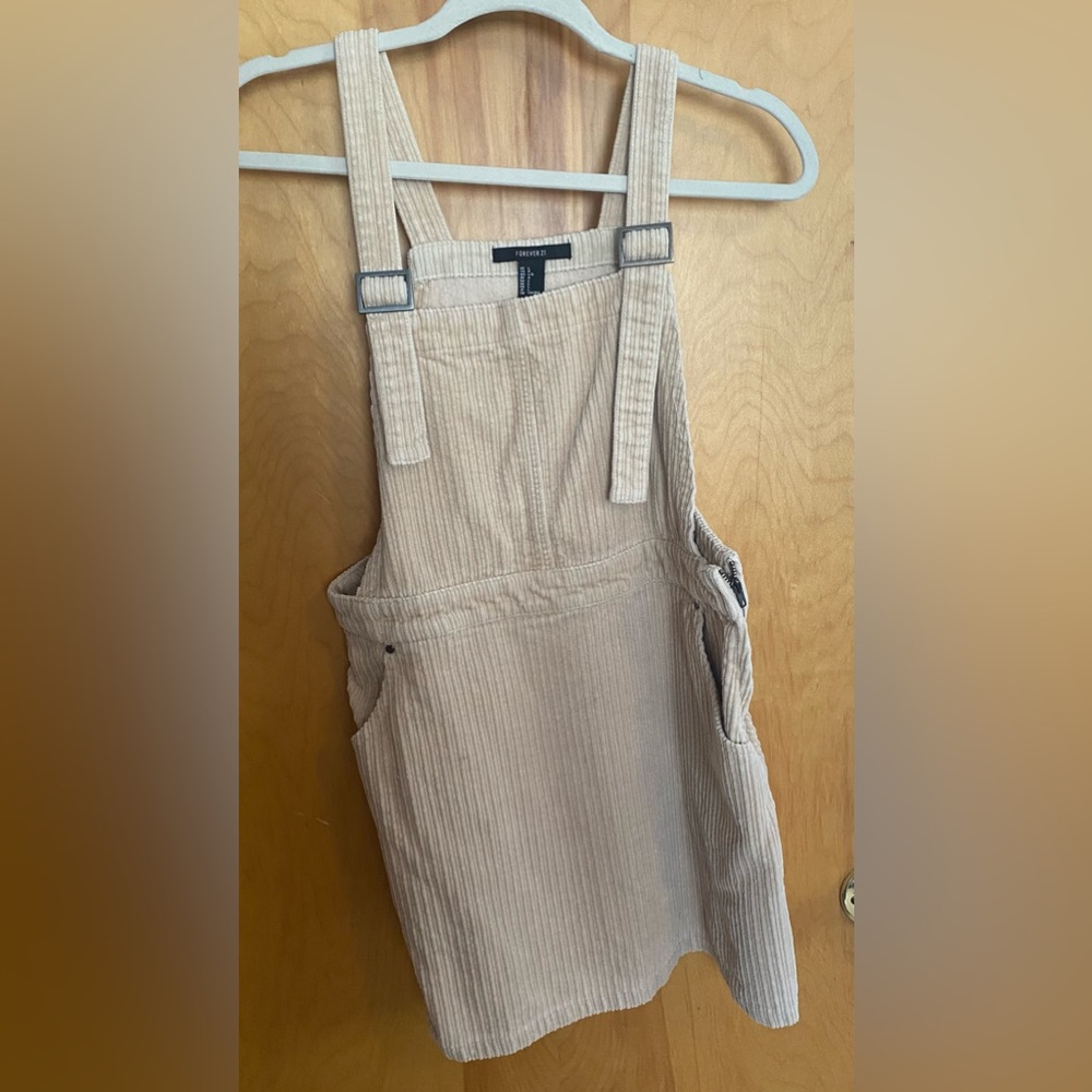 Forever 21 | Large | Cream Corduroy Overall Dress